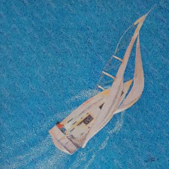 Pintura titulada "un voilier" por Andre Rollet, Obra de arte original, Acrílico Montado en Bastidor de camilla de madera