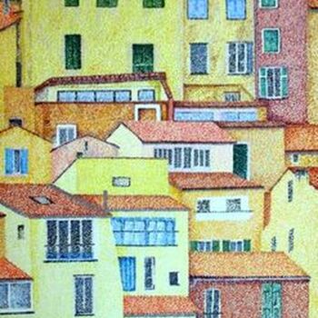Painting titled "Menton" by Andre Rollet, Original Artwork, Acrylic