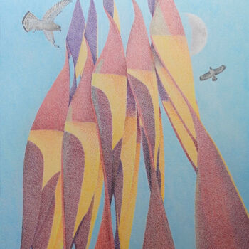 Dessin intitulée "se bruler les ailles" par Andre Rollet, Œuvre d'art originale, Crayon