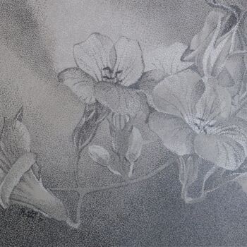 Drawing titled "fleurs" by Andre Rollet, Original Artwork, Pencil