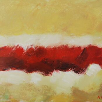 Pittura intitolato "red flux" da André Rouquet, Opera d'arte originale, Acrilico Montato su Telaio per barella in legno