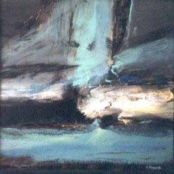 Malerei mit dem Titel "Synchromie en vert" von André Rouquet, Original-Kunstwerk, Öl