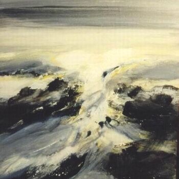 Peinture intitulée "vague cosmique" par André Rouquet, Œuvre d'art originale, Huile