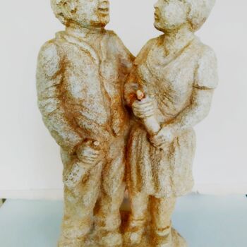 Sculptuur getiteld "d'ou viens tu toi" door André Saunier, Origineel Kunstwerk, Klei