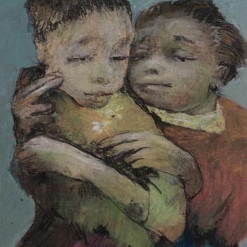 Malerei mit dem Titel "Le petit fleur" von André Sofine, Original-Kunstwerk, Pastell