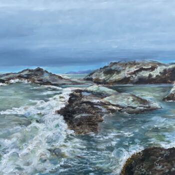 Pintura titulada "Agitated ocean near…" por Andre Volchinski, Obra de arte original, Acrílico