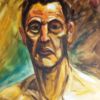 Malarstwo zatytułowany „Man portrait” autorstwa Aa, Oryginalna praca, Akryl