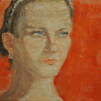 Pintura titulada "Self-portrait" por Andrea Aleksic, Obra de arte original, Oleo