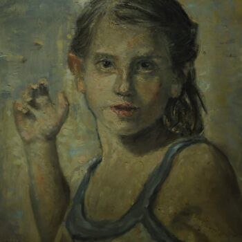 Pintura intitulada "Portrait of Cousin:…" por Andrea Aleksic, Obras de arte originais, Óleo