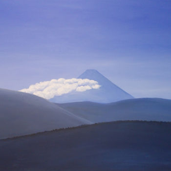 Pittura intitolato "Blue Fuji-san" da Andrea Antolini, Opera d'arte originale, Acrilico