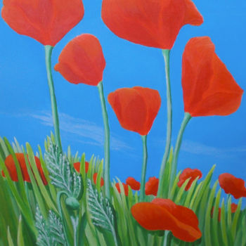 Painting titled "Giant Poppies" by Andrea Antolini, Original Artwork, Acrylic