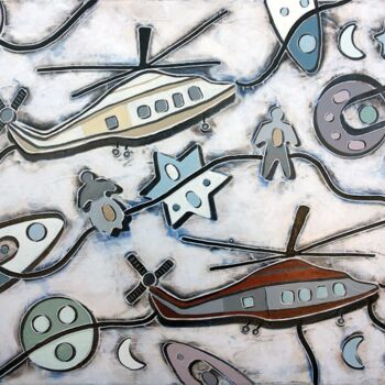 Pintura titulada "Elicotteri" por Andrea Benetti, Obra de arte original, Oleo