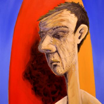 Peinture intitulée "le surfeur de Paris…" par Andy Berdy, Œuvre d'art originale, Huile