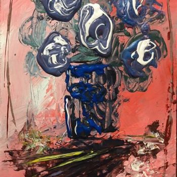 Pintura titulada "Grandi fiori in un…" por Andrea Collemaggio, Obra de arte original, Acrílico