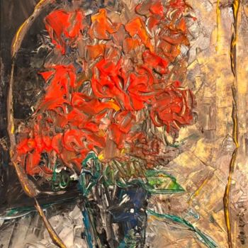 Painting titled "fiori, vaso, spirit…" by Andrea Collemaggio, Original Artwork, Acrylic