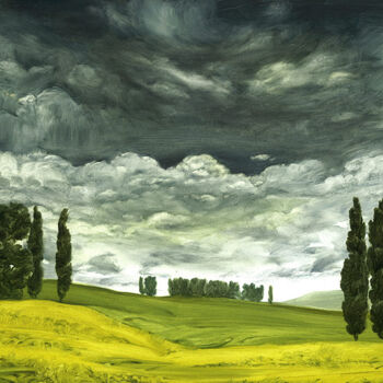 Schilderij getiteld "Italy Landscape" door Andrea Del Pesco, Origineel Kunstwerk, Olie