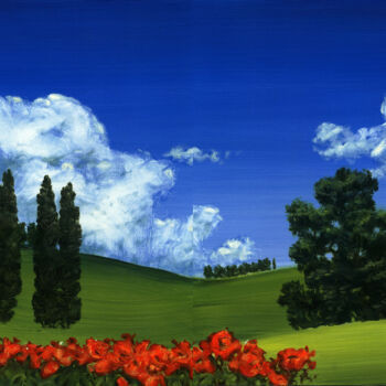 Painting titled "Italy Landscape Clo…" by Andrea Del Pesco, Original Artwork, Oil