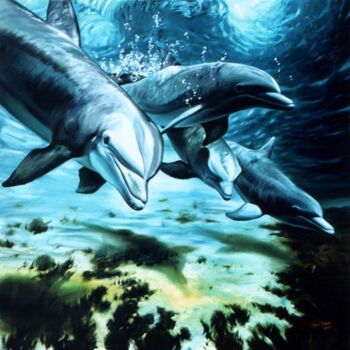 Peinture intitulée "Delfini" par Andrea Del Pesco, Œuvre d'art originale