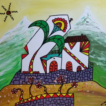 Painting titled "sisma-50x70-gennaio…" by Andrea Erdas, Original Artwork, Acrylic