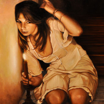 Peinture intitulée "IL CANTO DI ALICE" par Andrea Esposito, Œuvre d'art originale, Huile