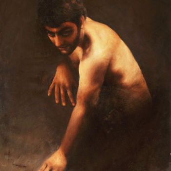 Pittura intitolato "FAUNO" da Andrea Esposito, Opera d'arte originale, Olio