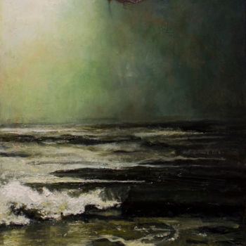 Painting titled "IL MARE E LA FARFAL…" by Andrea Esposito, Original Artwork, Oil