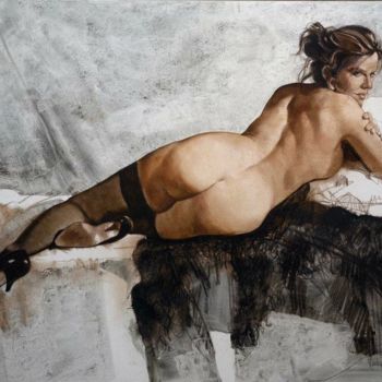 Pittura intitolato "disegno-on-canvas-c…" da Andrea Facchini, Opera d'arte originale