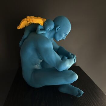 Скульптура под названием "BABYANGEL sky blue" - Andrea Giorgi, Подлинное произведение искусства, Пластмасса