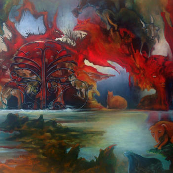 Malarstwo zatytułowany „HELLS GATE” autorstwa Andrea Groier, Oryginalna praca, Akryl