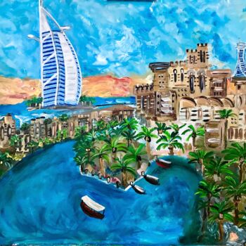 Painting titled "Burj al Arab" by Andrea Gyoparos, Original Artwork, Acrylic