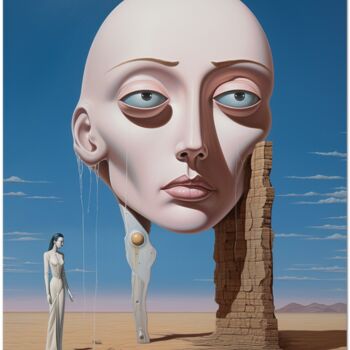 Arte digitale intitolato "Enigma Nel Deserto" da Andrea La Martina (NEXA ART), Opera d'arte originale, Collage digitale Mont…