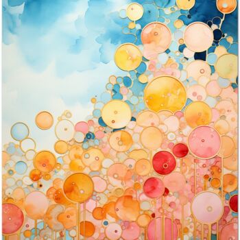 Arte digitale intitolato "Esplosione Azzurra" da Andrea La Martina (NEXA ART), Opera d'arte originale, Collage digitale Mont…