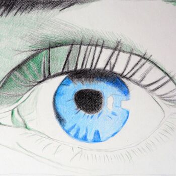 Disegno intitolato "occhi" da Andrea Lucchetta, Opera d'arte originale, Matita