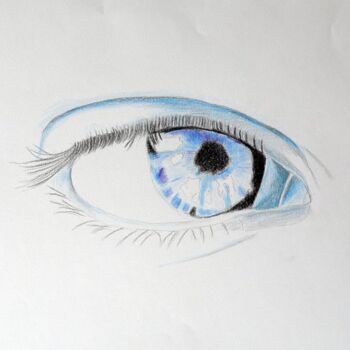 Disegno intitolato "occhi di Andrea Luc…" da Andrea Lucchetta, Opera d'arte originale, Matita