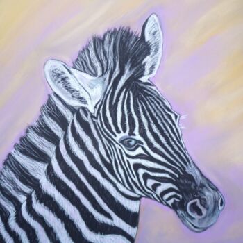 Painting titled "Baby zebra" by Andrea Napolitano, Original Artwork, Pastel