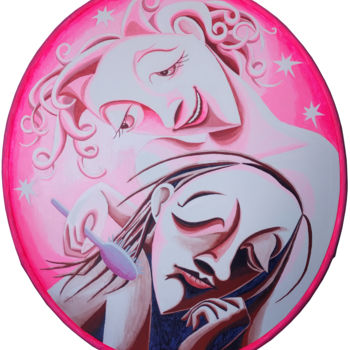 Картина под названием "Girlfriend Daydream" - Andrea Riegler, Подлинное произведение искусства, Акрил