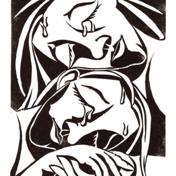 印花与版画 标题为“Weiblicher Trost” 由Andrea Riegler, 原创艺术品, 版刻