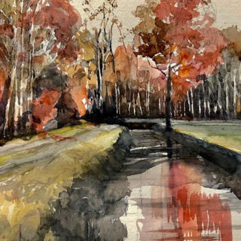 Painting titled "Autumn" by Andrea Sargeant, Original Artwork, Watercolor