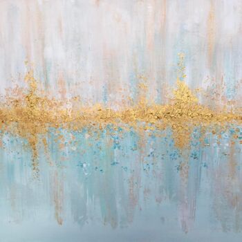 Painting titled "Golden Horizon" by Andrea Schwarz, Original Artwork, Acrylic