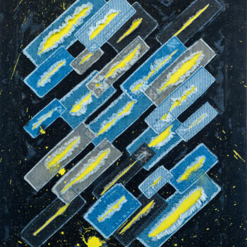 Arte textil titulada "Sole Tappezzato" por Andrea Simone Peruzzo, Obra de arte original, Fibra textil Montado en Bastidor de…