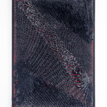 Textile Art titled "Cenere Viva" by Andrea Simone Peruzzo, Original Artwork, Fabric Mounted on Wood Stretcher frame
