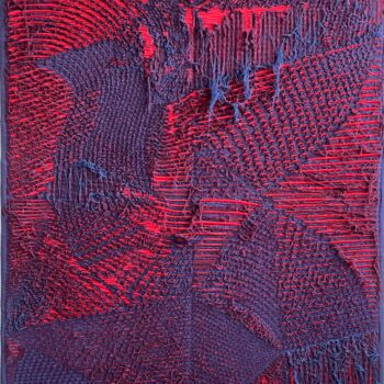 Textile Art titled "Consumo Vellutato" by Andrea Simone Peruzzo, Original Artwork, Textile fiber Mounted on Wood Stretcher f…
