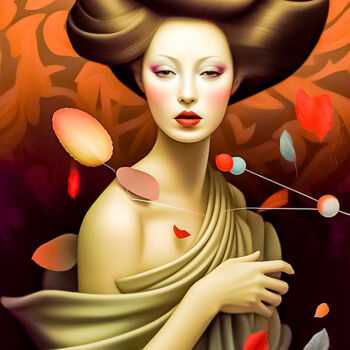 Digital Arts titled "Golden Lady" by Andrea Tscherbner, Original Artwork, AI generated image