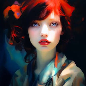 Digital Arts titled "Just a Girl" by Andrea Tscherbner, Original Artwork, AI generated image