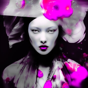 Digitale Kunst mit dem Titel "Purple Love" von Andrea Tscherbner, Original-Kunstwerk, 2D digitale Arbeit