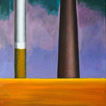 Pintura titulada "Please, Don't Smoke…" por Andrea Vandoni, Obra de arte original, Oleo Montado en Bastidor de camilla de ma…