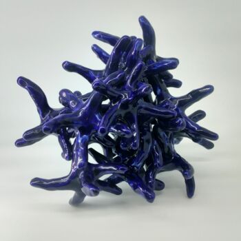 Sculpture intitulée "Nebulosa blù" par Andrea Viviani, Œuvre d'art originale, Céramique