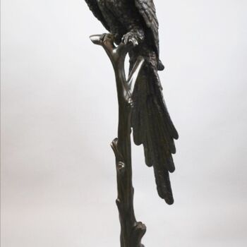 Skulptur mit dem Titel "Statue de perroquet…" von Andregeometricart, Original-Kunstwerk, Bronze