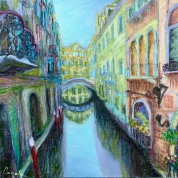 Painting titled "Canale di Venezia" by Andrea Canale, Original Artwork, Oil