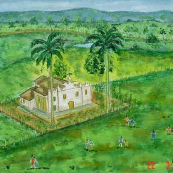 Pintura intitulada "Igreja/ Church" por Andréa Dórea, Obras de arte originais